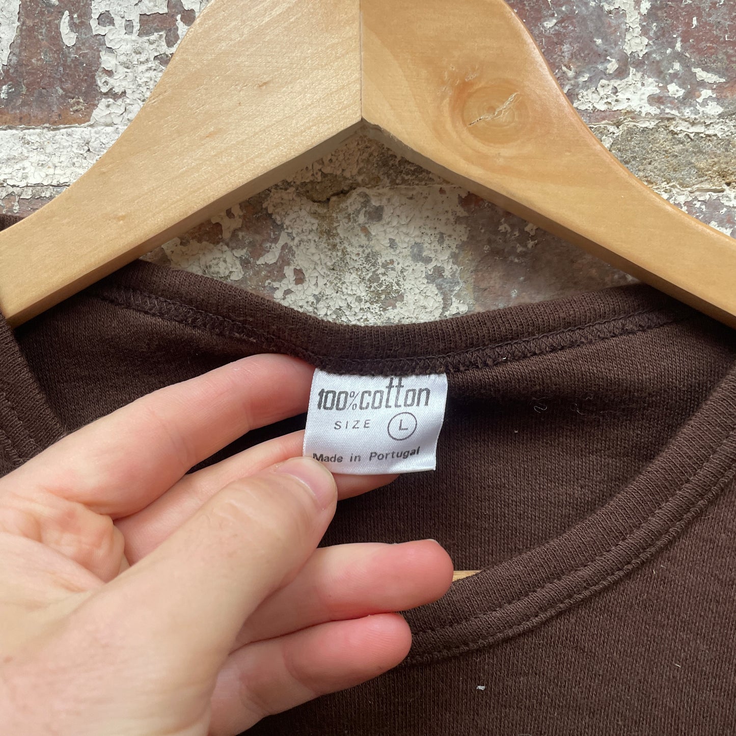 Vintage 1970s 1980s Brown Blank T-Shirt