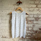 1970s White Print Cotton Vest Top