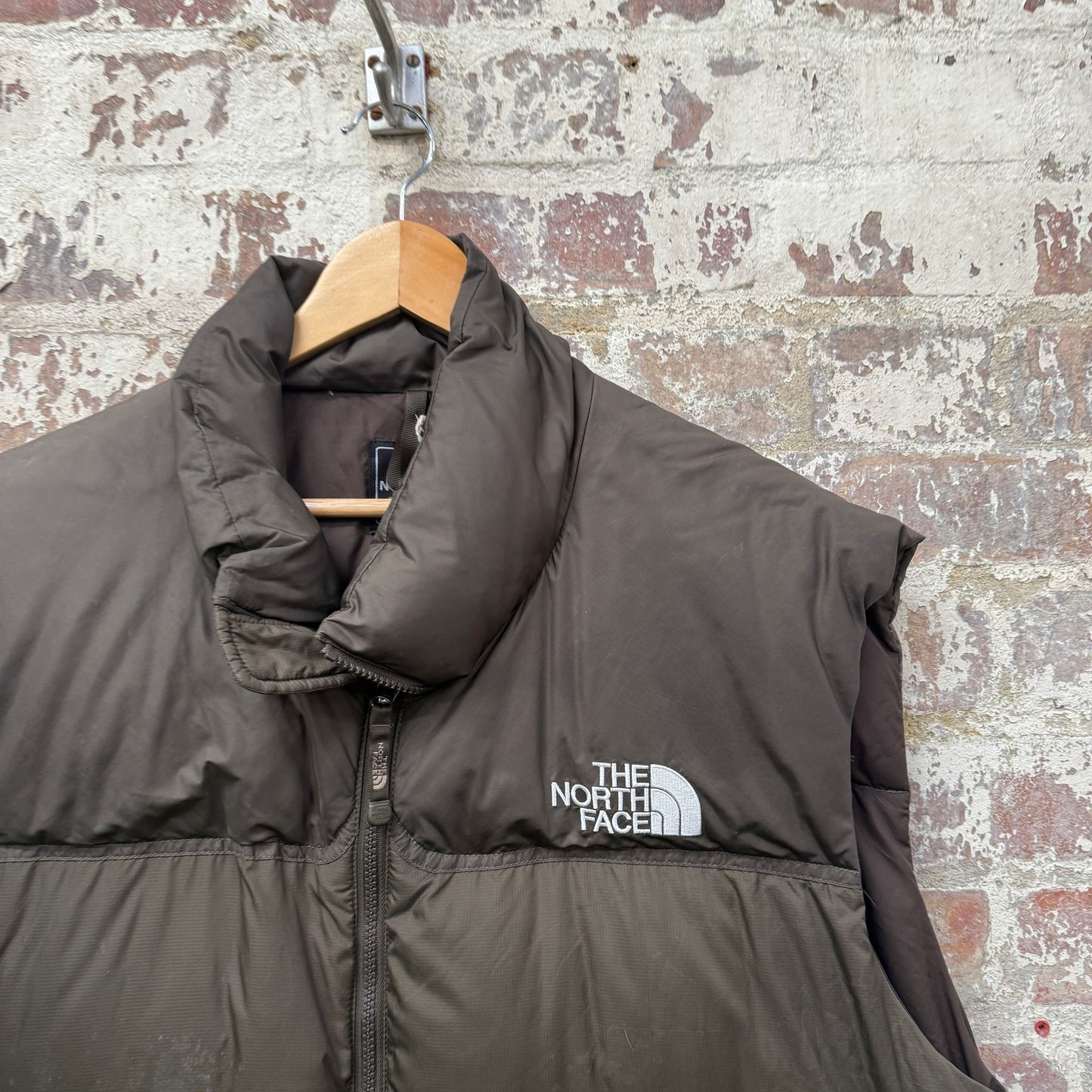 2000s Brown North Face Puffer Gilet Jacket