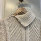 1970s 1980s Cream Knitted Zip Jumper