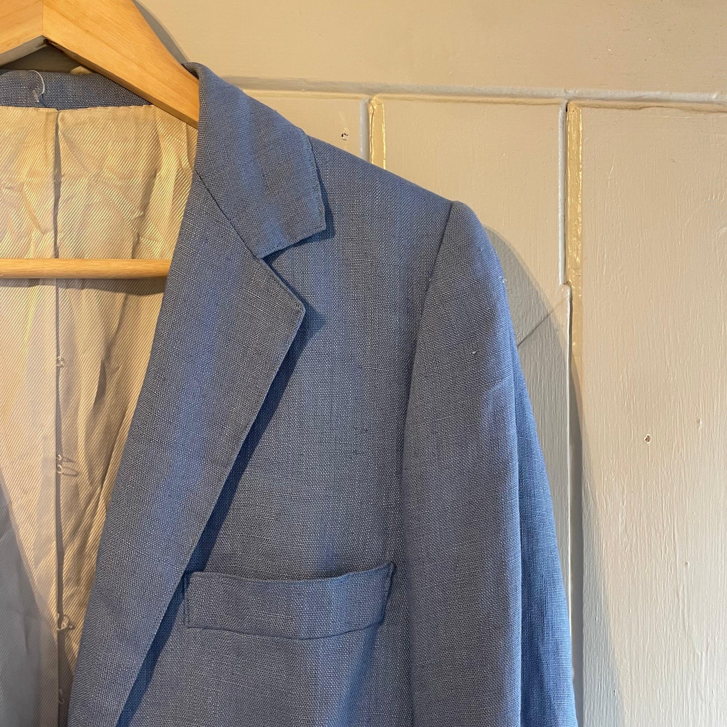 1970s Light Blue Double Breasted Suit Blazer