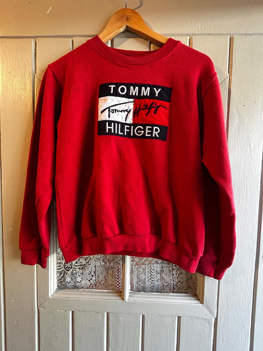 1990s Red Tommy Hilfiger Flag Sweatshirt